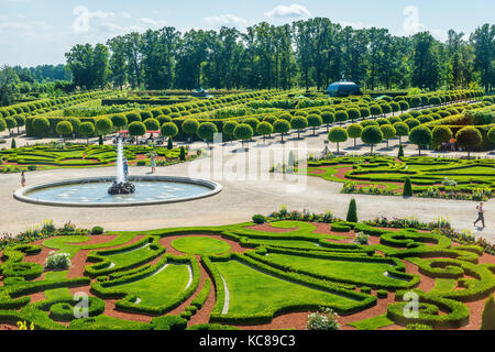 Bauska, Latvia - Aug 08, 2015: Rundale palace gardens Stock Photo
