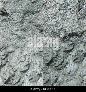Set of four different gray stone textures high resolution. Stock Photo