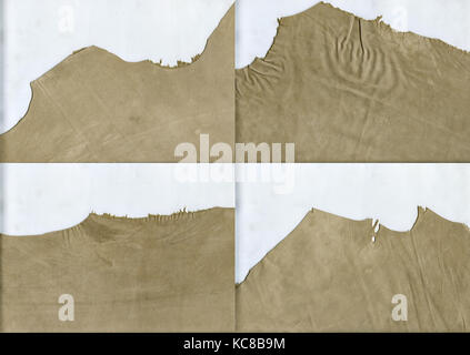 Set of ragged edges beige leather texture Stock Photo