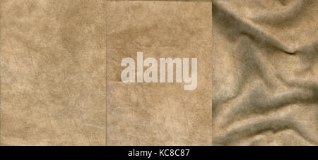 Set of beige suede leather textures for background Stock Photo