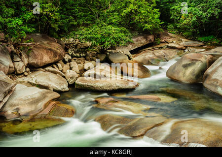 Boulder Gorge at Babinda in Tropical North Queensland. Stock Photo