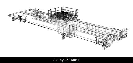 Overhead crane sketch. Vector Stock Vector