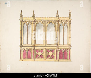 Design for Gothic Tracery and Paneling, Anonymous, British, 19th century, early 19th century Stock Photo