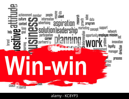 Win-win word cloud image with hi-res rendered artwork that could be used for any graphic design. Stock Photo
