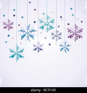 vector origami hanging snowflakes Stock Vector