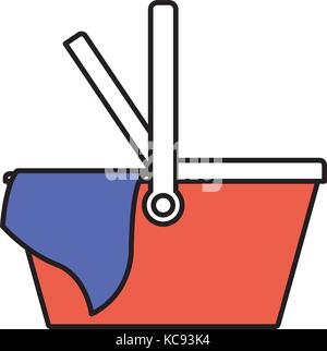 picnic basket icon in color sections silhouette Stock Vector