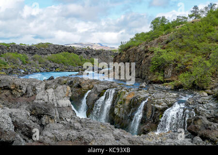 Barnafoss waterfall - Western Iceland Stock Photo