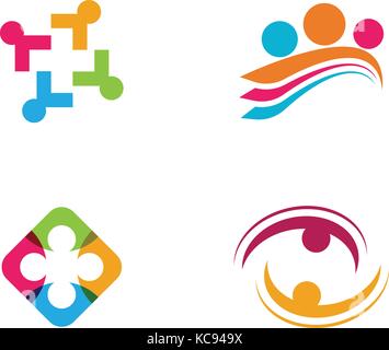 Adoption and community care Logo template vector icon Stock Vector