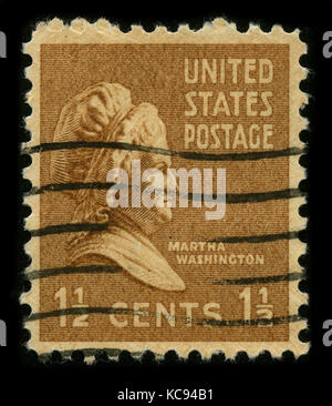 USA - CIRCA 1948: A stamp printed in USA shows portrait Martha Washington circa 1948. Stock Photo