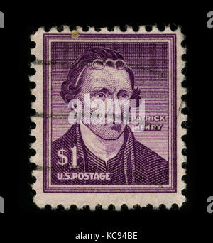 USA - CIRCA 1930: A stamp printed in USA shows portrait Patrick Henry (May 29, 1736 – June 6, 1799) served as the first and sixth post-colonial Govern Stock Photo