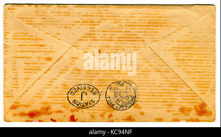 The reverse side of the mail envelope Stock Photo - Alamy