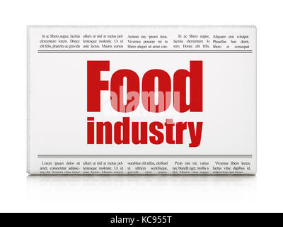 Manufacuring concept: newspaper headline Food Industry Stock Photo