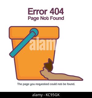 Design of error 404 with bucket icon over white background colorful design vector illustration Stock Vector