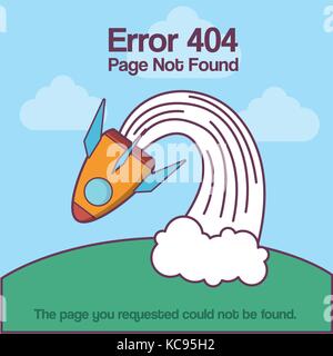 Design of error 404 with rocket icon over blue background colorful design vector illustration Stock Vector