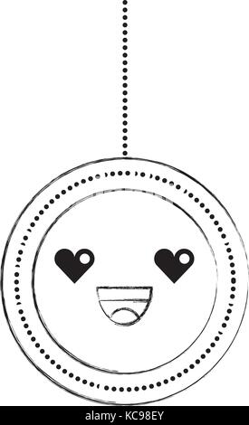 kawaii christmas ball hanging decoration ornament Stock Vector