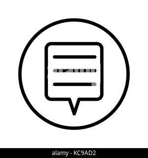 Vector of Chat icon in Circle line, iconic symbol inside a circle, on white background.  Vector Iconic Design. Stock Vector