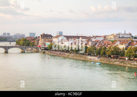 Aerial overview of Basel cityscape in Switzerland Stock Photo