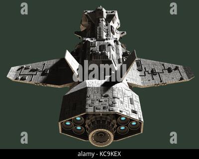Science Fiction Interplanetary Spaceship - Top Rear View Stock Photo ...