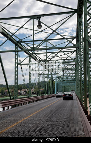 Bridge Connecting New Hope in Pennsylvania with Lambertville in NJ over the Delaware - USA Stock Photo