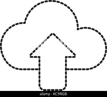 dotted shape cloud data upload connection server vector illustration ...