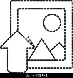 dotted shape frame picture loading element icon Stock Vector