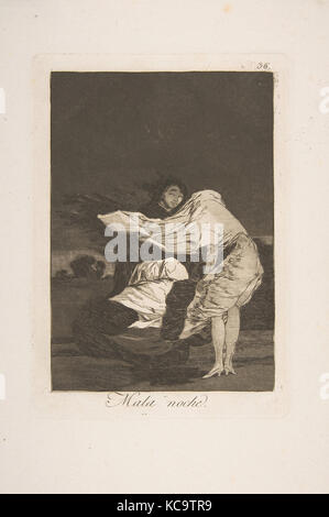 Plate 36 from 'Los Caprichos: A bad night (Mala noche.), Goya, ca. 1797–99 Stock Photo