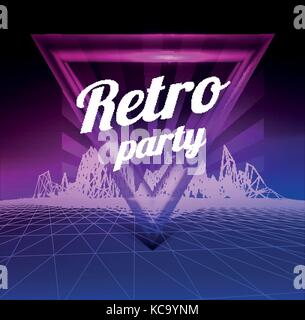 Retro party poster. 1980 style. Vector illustration Stock Vector