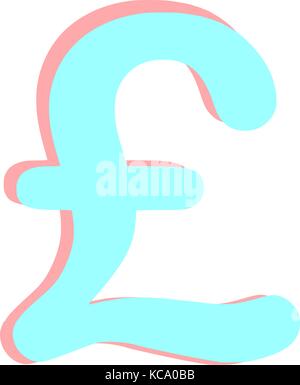 Pink and Blue Pound Sign Stock Vector