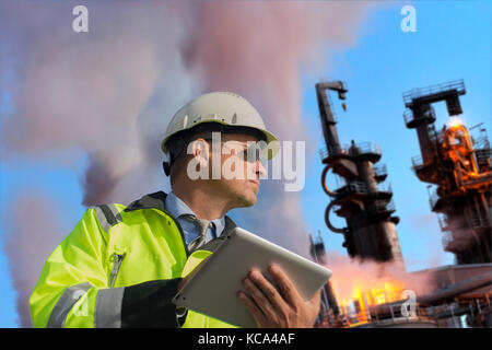 Construction engineer wearing safety vest Construction engineer wearing safety vest Stock Photo
