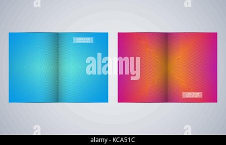 Bi fold brochure template layout, flyer, cover, annual report, magazine in A4 size. Minimalist geometric abstract background. Vector illustration. Stock Vector