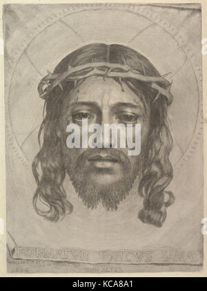 Face of Christ on St. Veronica's Cloth, Claude Mellan, 1649 Stock Photo ...