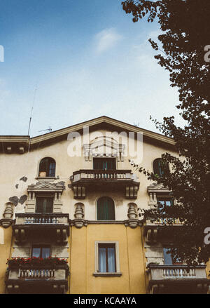 Art noveau architecture in Milan, Italy (vintage style) Stock Photo