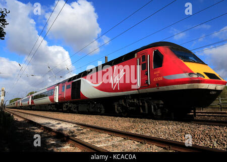 43308, Virgin Trains, East Coast Main Line Railway, Peterborough, Cambridgeshire, England, UK Stock Photo