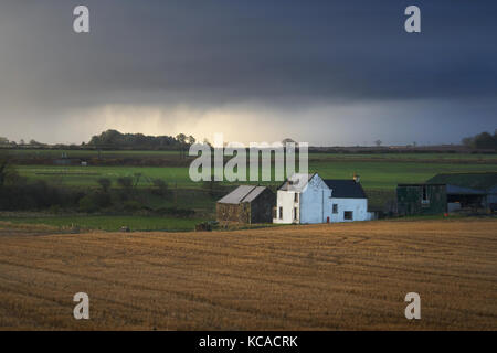 LAMBERTON, SCOTLAND, UK - NOVEMBER 05, 2016: Old farm buildings near Lamberton, Scotland. Stock Photo