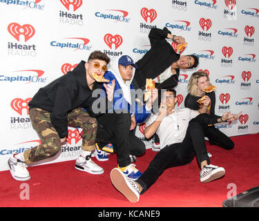 Las Vegas, Nevada, USA. 22nd Sep, 2017. NICK MARA, ZION KUWONU, EDWIN HONORET, BRANDON ARREAGA and AUSTIN PORTER of PRETTYMUCH on the red carpet during the iHeartRadio Music Festival in Las Vegas, Nevada Credit: Daniel DeSlover/ZUMA Wire/Alamy Live News Stock Photo