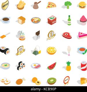 Cheese icons set, isometric style Stock Vector