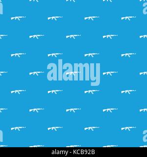 Military rifle pattern seamless blue Stock Vector