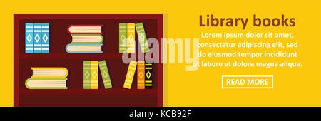 Library books banner horizontal concept Stock Vector