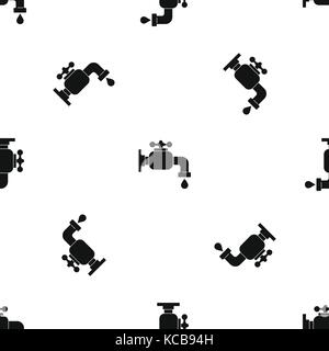 Water tap pattern seamless black Stock Vector