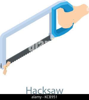 Hacksaw icon, isometric 3d style Stock Vector