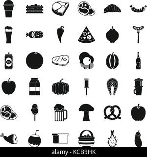 Coffee icons set, simle style Stock Vector
