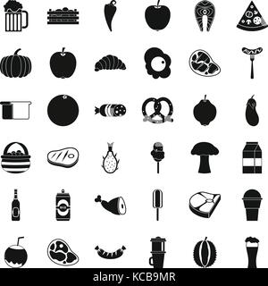 Breakfast icons set, simle style Stock Vector