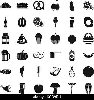 Plate icons set, simle style Stock Vector