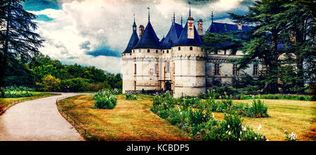 Beautiful Chaumont-sur-Loire castle,Loire valley,France. Stock Photo
