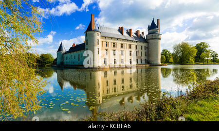 romantic castles of Loire valley - Plessis-Bourre. France Stock Photo