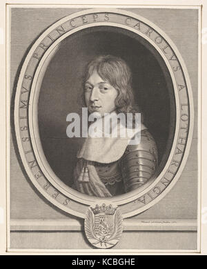 Charles V, duc de Lorraine, 1660, Engraving; first state of two (Petitjean & Wickert), Sheet: 12 9/16 × 9 3/4 in. (31.9 × 24.7 Stock Photo