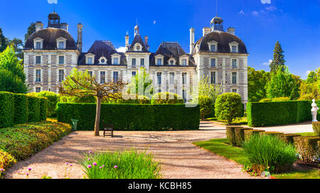 beautiful elegamt castle Cheverny- oire valley, France Stock Photo