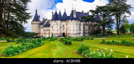 fairy tale castles of France - Chaumont sur loire Stock Photo