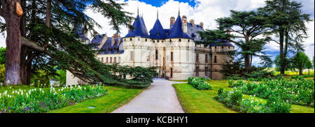 fairy tale castles of France - Chaumont sur loire Stock Photo