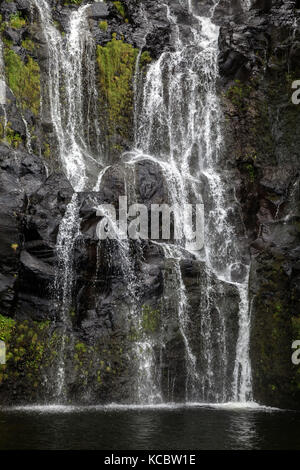 Waterfall Poca do Bacalhau, Faja Grande, Island of Flores, Azores, Portugal Stock Photo